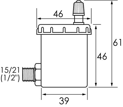 Purgeur d'air automatique laiton a raccordment latéral M1/2